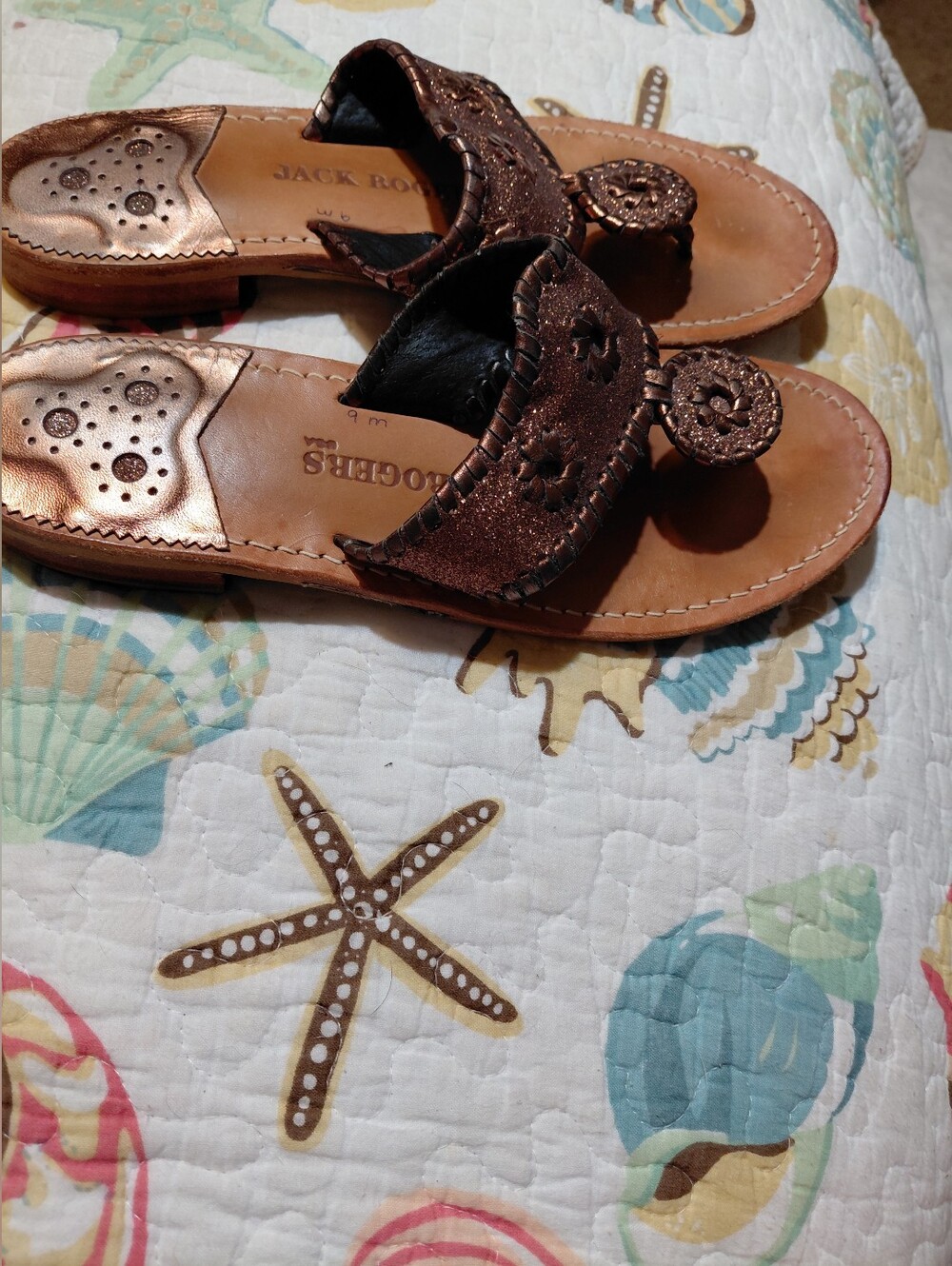 Jack Rogers Metallic Brown Size 9M